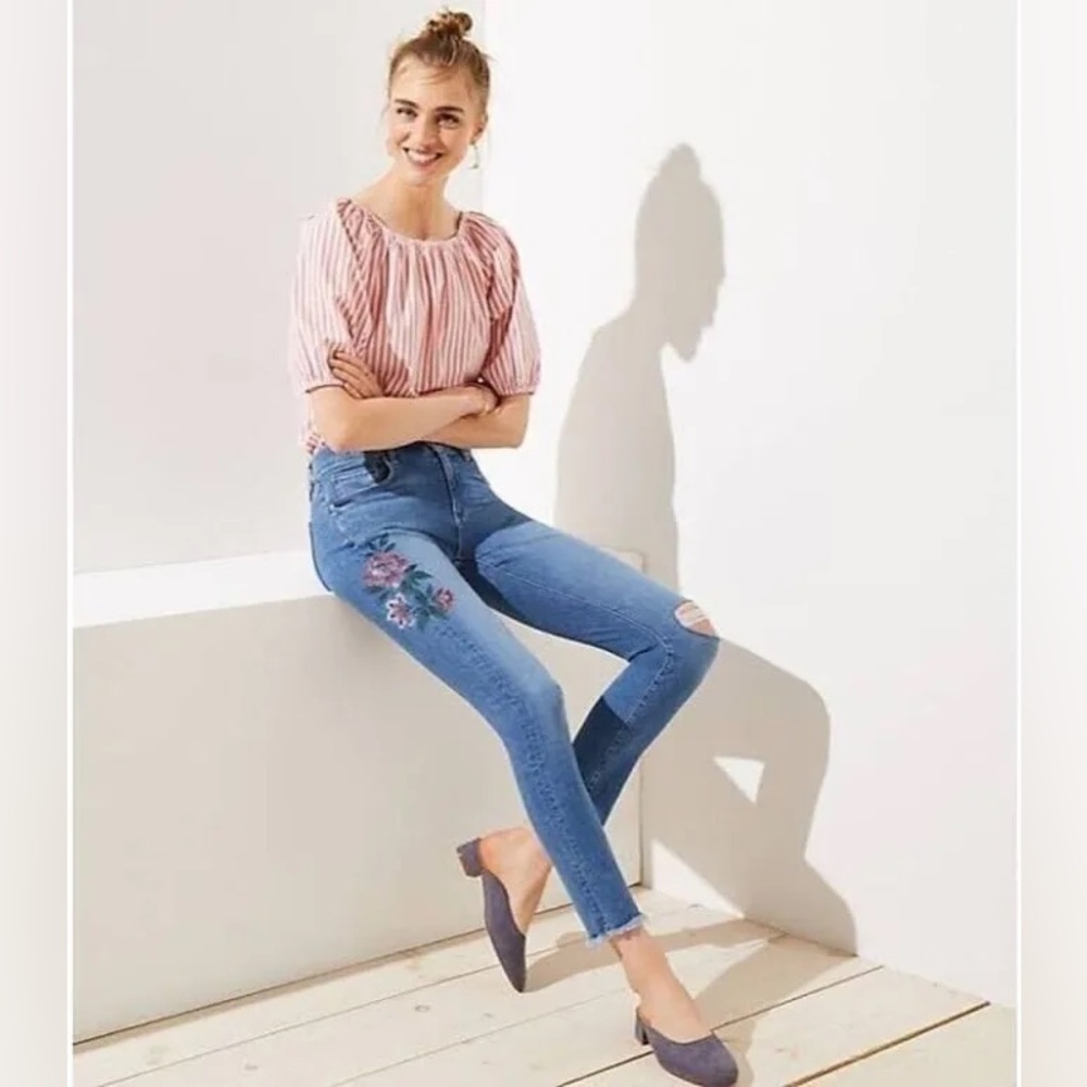 Loft Medium Curvy Skinny blue jeans